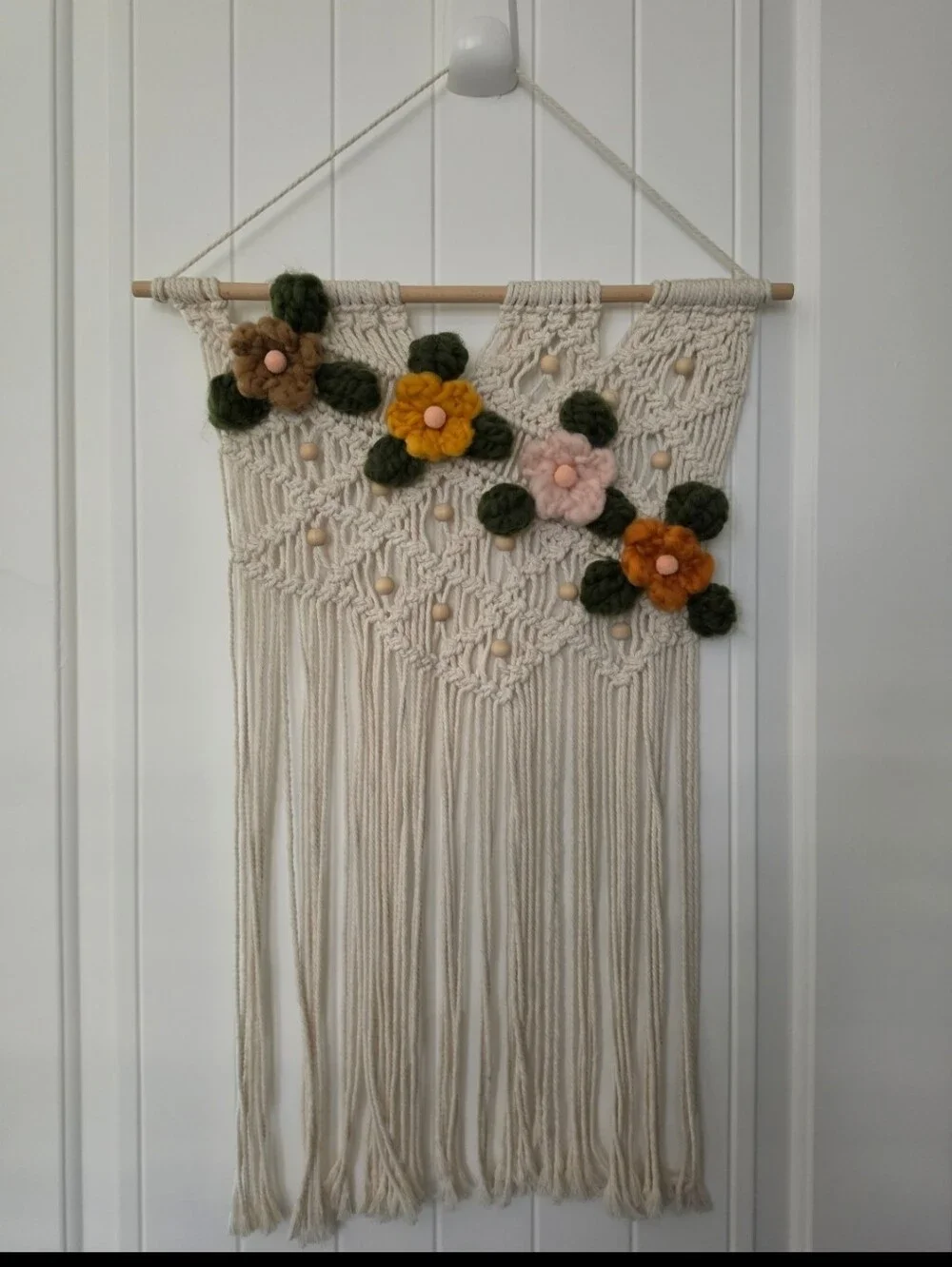 34.5x19 in Fringe Floral Macrame Crochet Wall Art Decor Tapestry Anthropologie